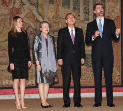 Sus Altezas Reales los Príncipes de Asturias junto a Secretario General de Naciones Unidas y su esposa